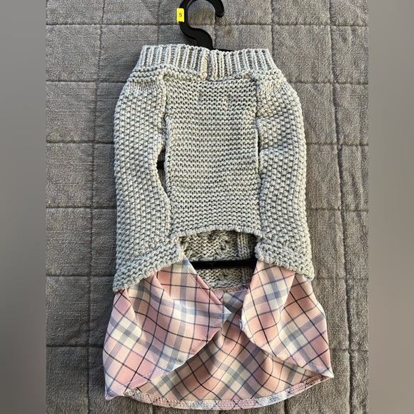 Nautica Pet Cable Knit Plaid Sweater - Size Small - Picture 3 of 4